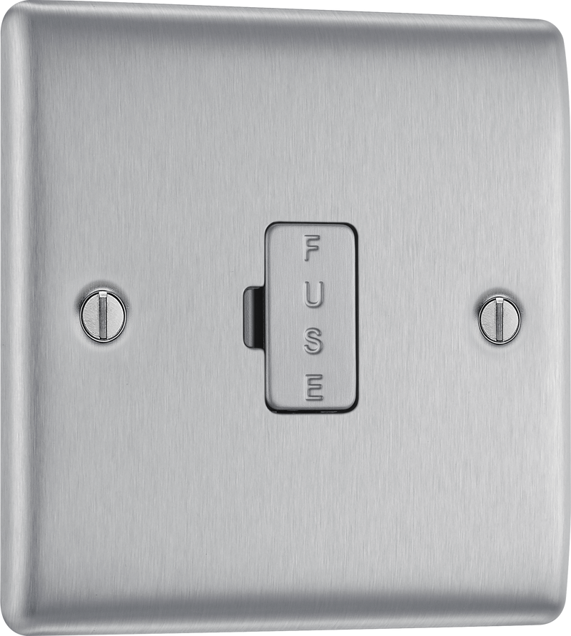 BG Electrical Nexus Metal Brushed Steel - Unswitched and fused