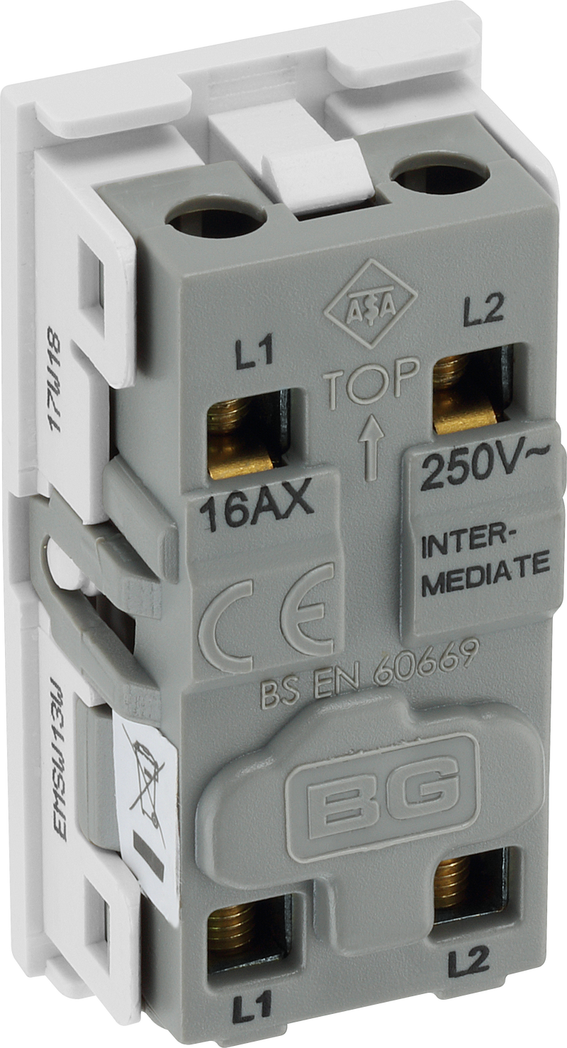 BG Electrical Euro Module - 20A 16AX intermediate switch