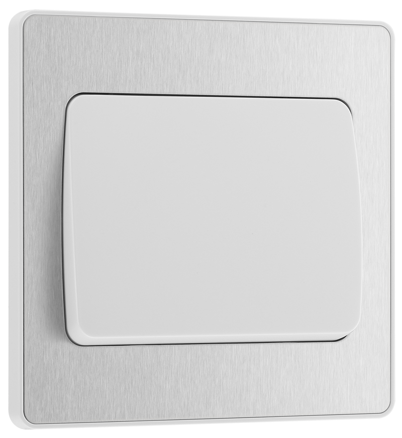 BG Electrical Evolve Brushed Steel - Single, 2 way switch, wide rocker