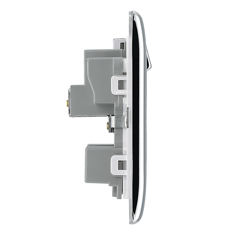 BG Electrical Nexus Metal Polished Chrome - 15A, single, switched, round pin