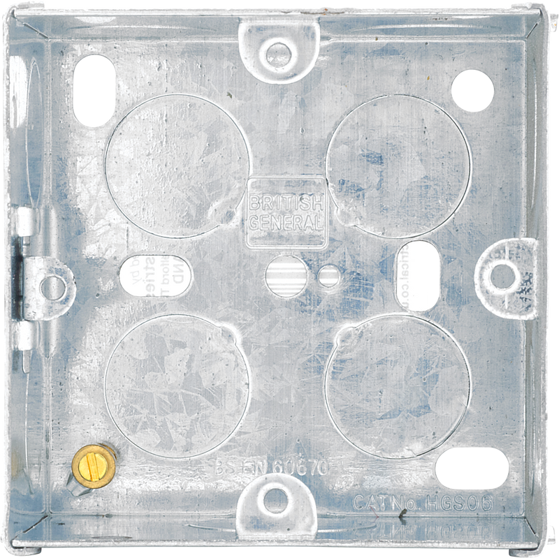 BG Electrical Contractor - Steel Knockout Box, Single, 47mm