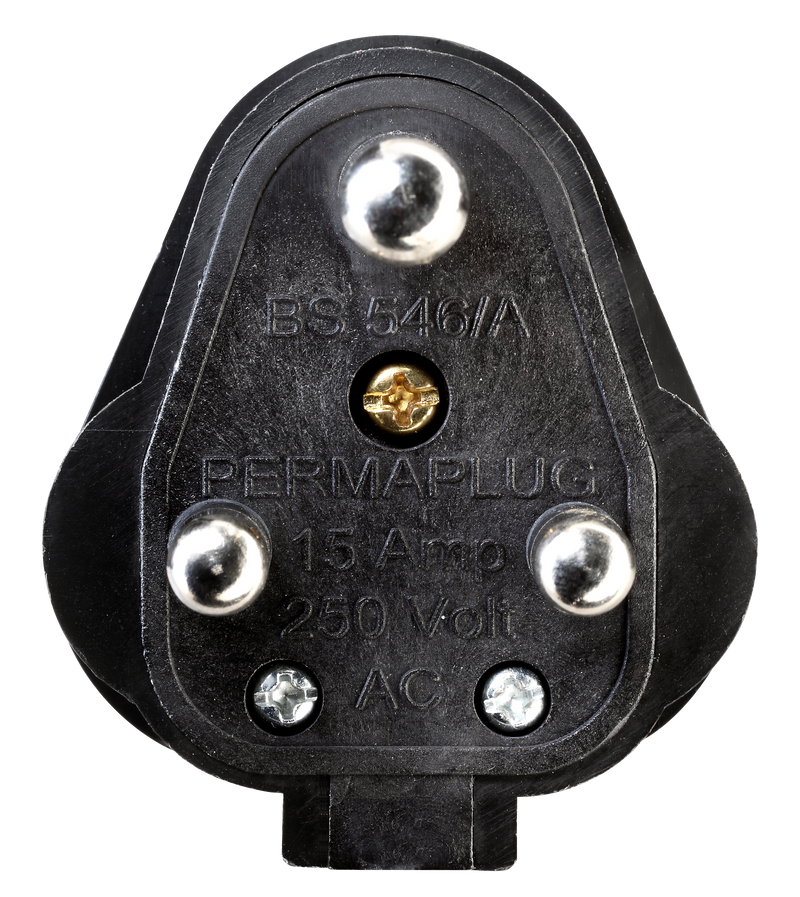 Masterplug Basic - Round Pin, 15A, Black