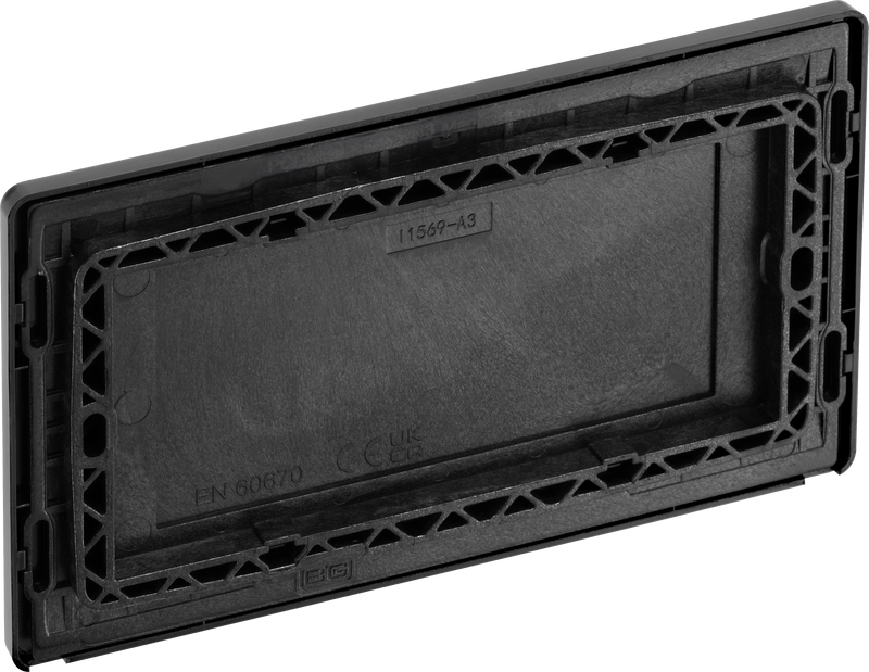 BG Electrical Evolve Matt Black - Double, blank plate