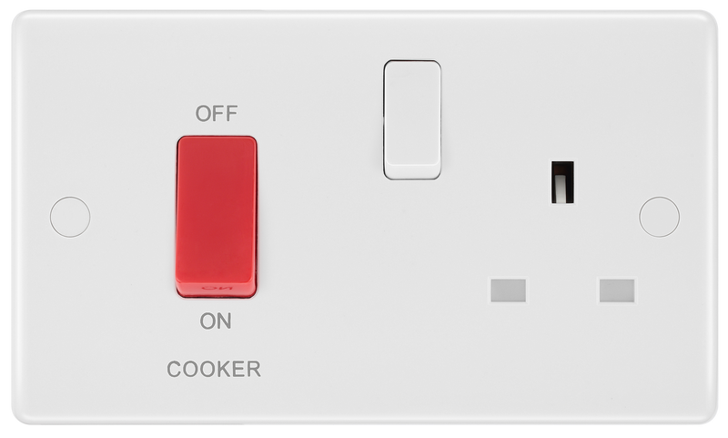 BG Electrical 800 Series - 45A double pole, with switched socket
