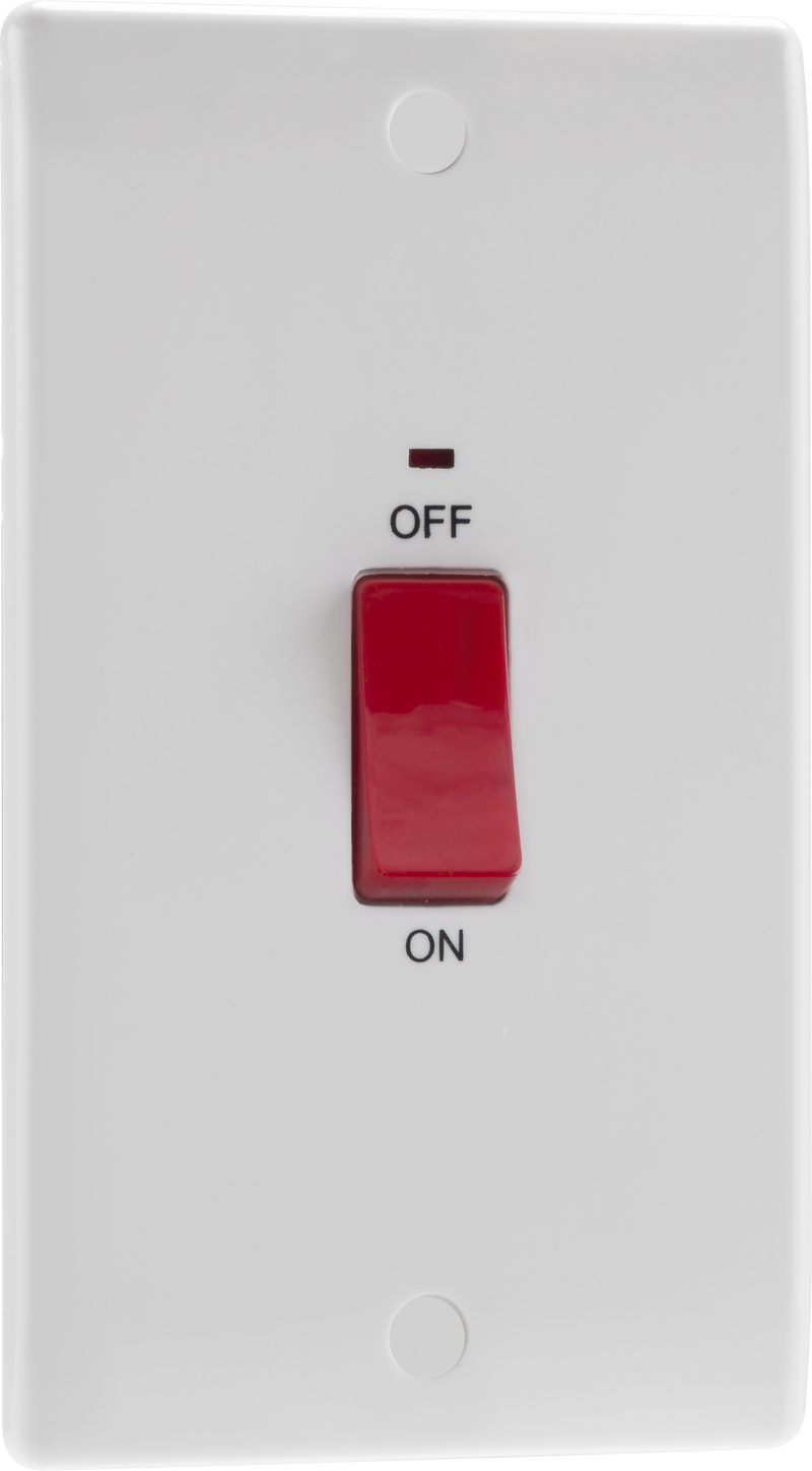 BG Electrical 800 Series - 45A double pole, large plate, with indicator