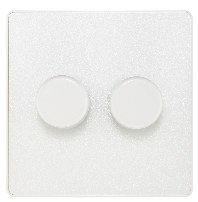 BG Electrical Evolve Pearlescent White - Double, 2 way push 200W
