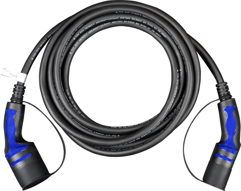 Sync Energy EV Cables - EV Charging Cable, Mode 3 Type 2, 22kW Three Phase - 8 Metres