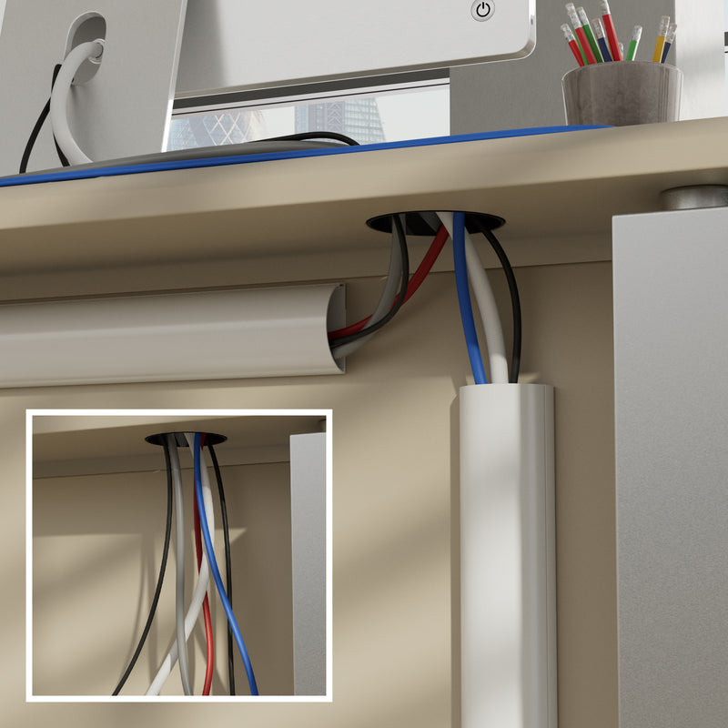 D-Line Trunking - 50x25mm White 2m Self Adhesive Length
