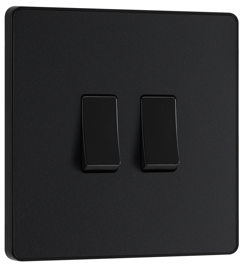 BG Electrical Evolve Matt Black - Double, 2 way switch