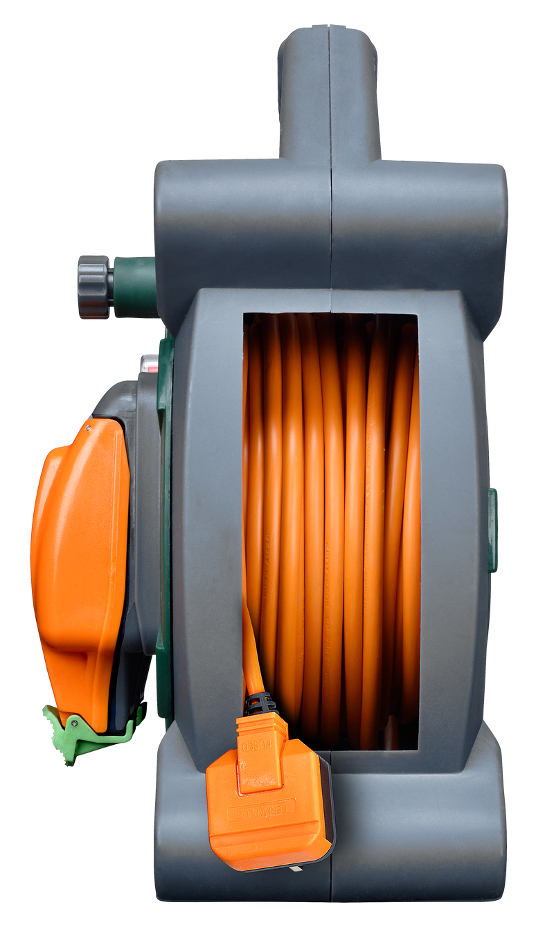 Masterplug Outdoor - Weatherproof, 20m, 2 Sockets, 13A, Green