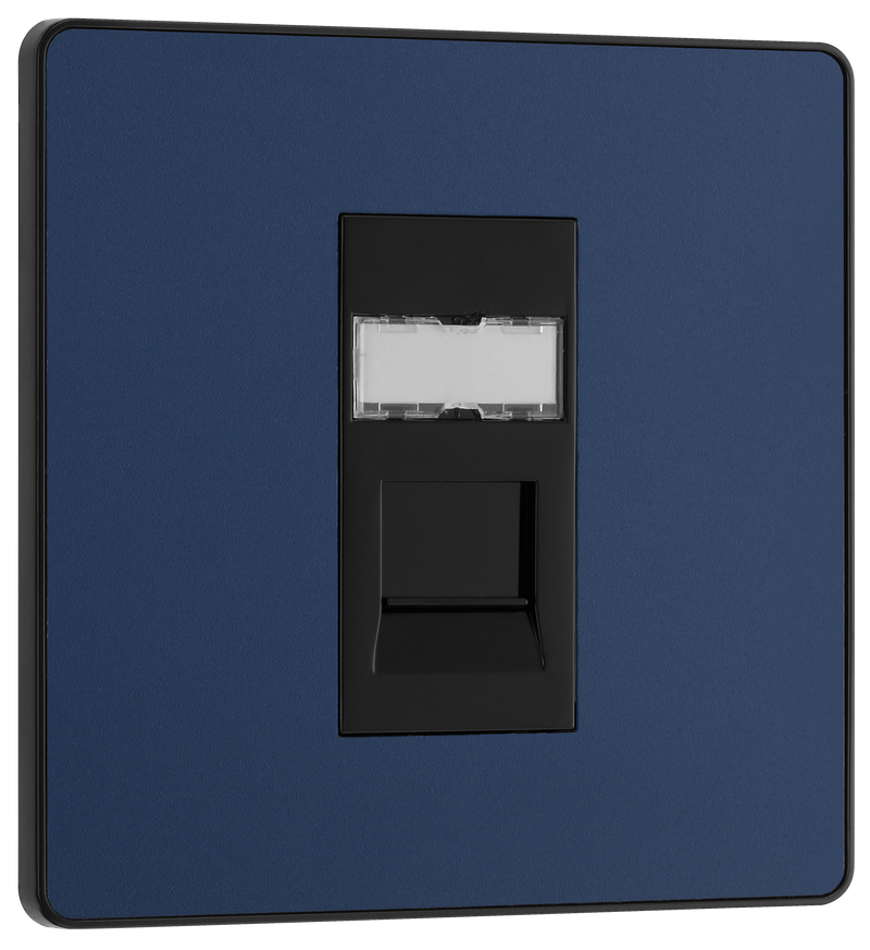 BG Electrical Evolve Matt Blue - Single, RJ45 telephone socket