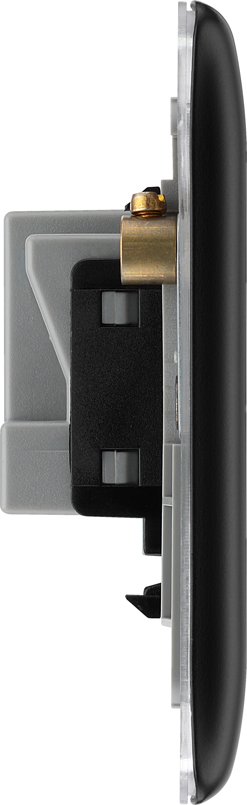 BG Electrical Nexus Metal Matt Black - Single unswitched, double pole