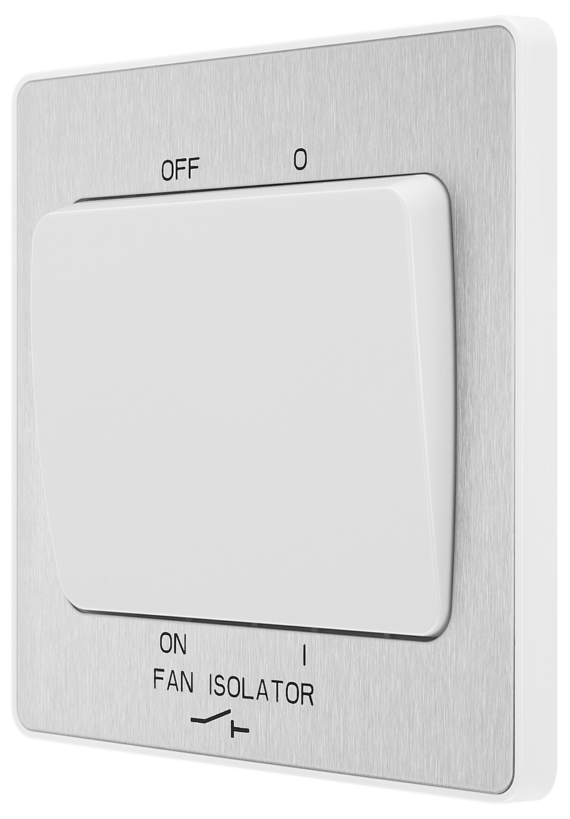 BG Electrical Evolve Brushed Steel - 3 pole fan isolator, fused