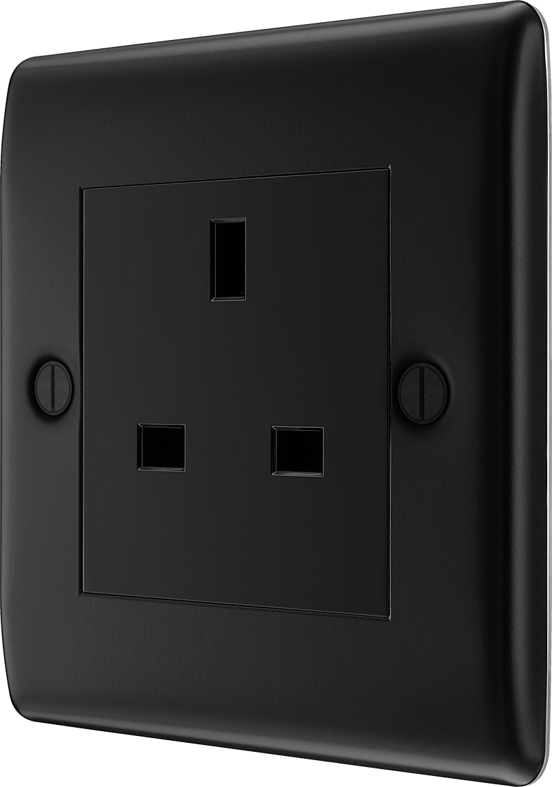 BG Electrical Nexus Metal Matt Black - Single unswitched, double pole