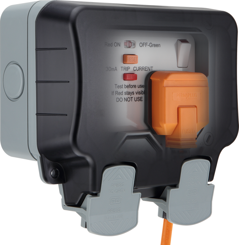 BG Electrical Weatherproof Storm - Double switched, RCD latching, IP66