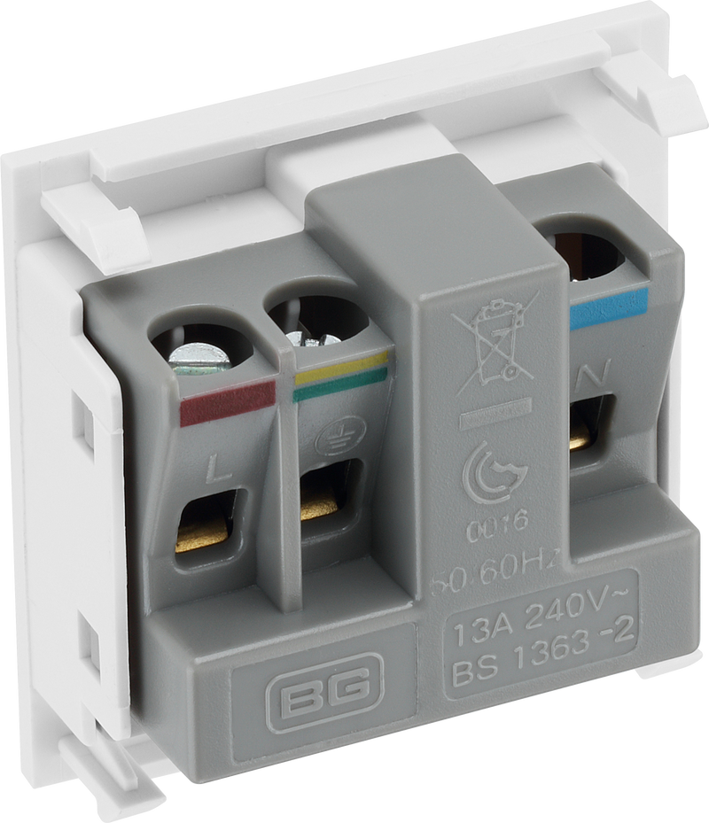 BG Electrical Euro Module - 13A (UK) unswitched socket