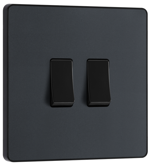 BG Electrical Evolve Matt Grey - Double, 2 way switch