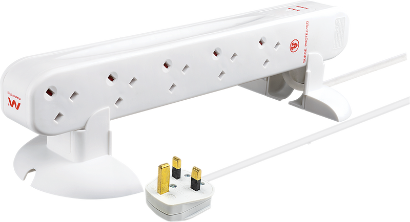 Masterplug Surge - 10 Sockets, 1m, 13A, White