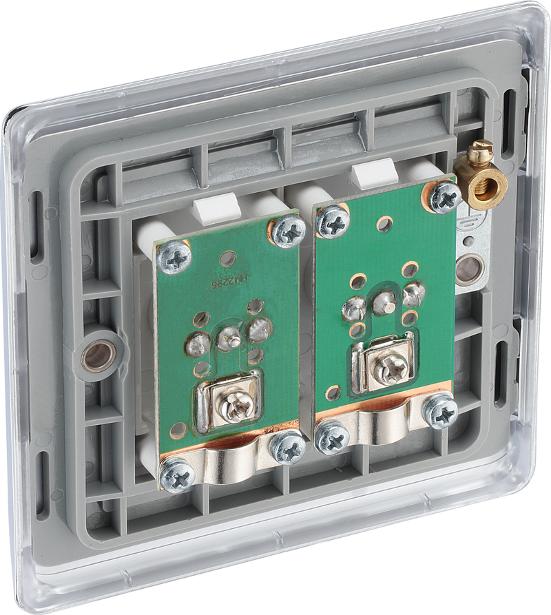 BG Electrical Nexus Metal Polished Chrome - Double, TV/FM