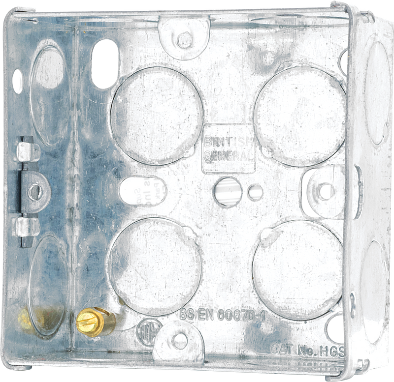 BG Electrical Contractor - Steel Knockout Box, Single, 35mm