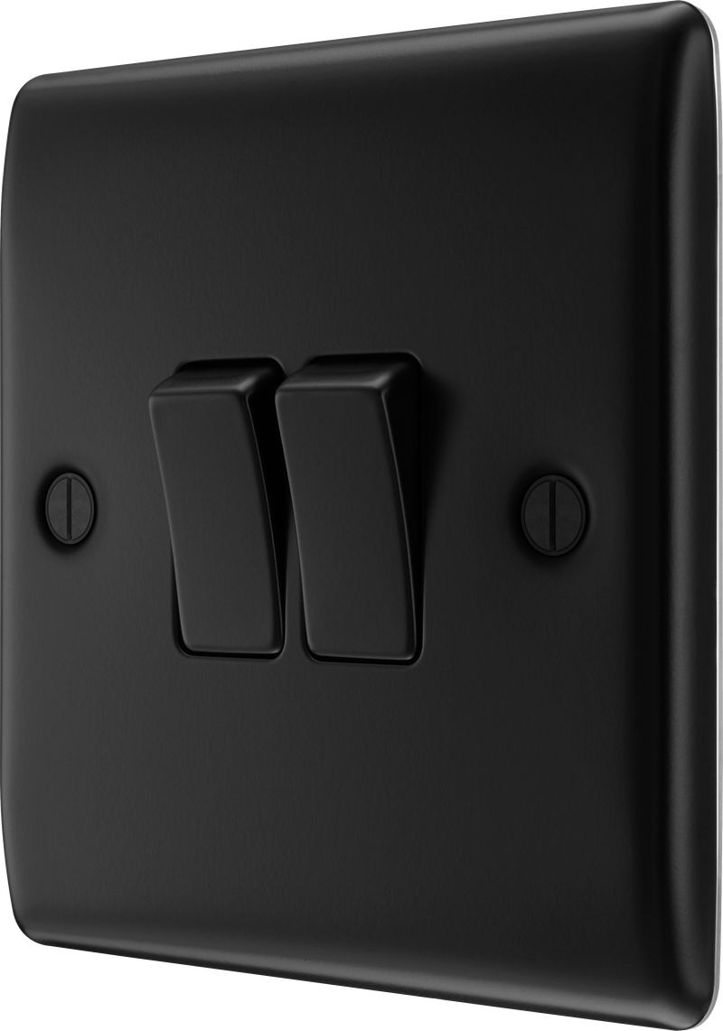 BG Electrical Nexus Metal Matt Black - Double, 2 way switch