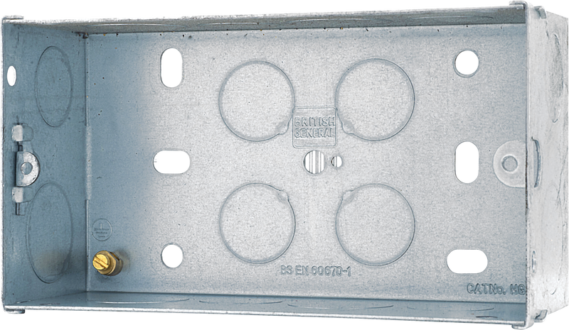 BG Electrical Contractor - Steel Knockout Box, Double, 47mm