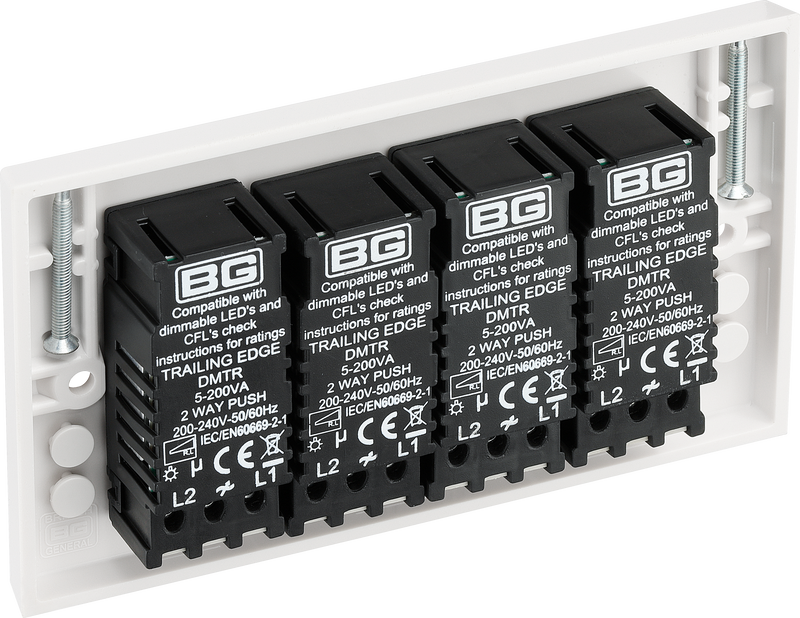 BG Electrical 900 Series - Quadruple, 2 way push 200W