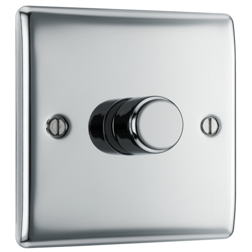 BG Electrical Nexus Metal Polished Chrome - Single, 2 way push 200W