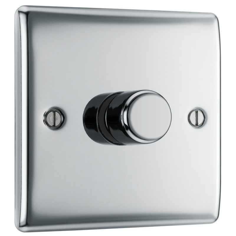 BG Electrical Nexus Metal Polished Chrome - Single, 2 way push 200W
