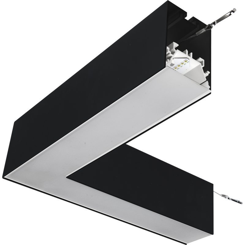 Luceco Contour Suspended - Contour 314mm suspended 90° connector module 600lumens with fixed output driver finished in black