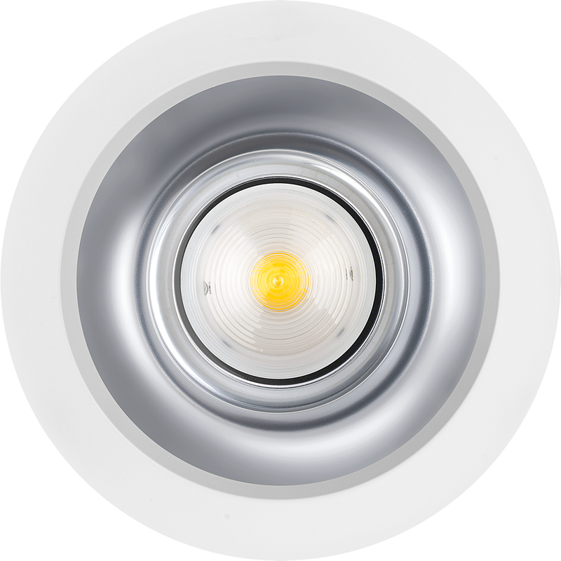 Luceco Platinum Surface - Platinum surface downlight gloss reflector 218mm 3300 lumen with fixed output driver and emergency