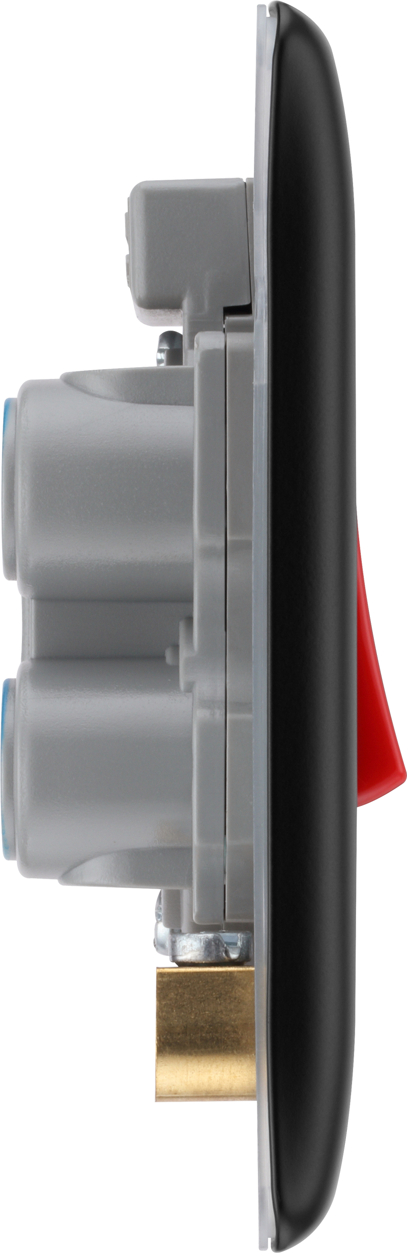 BG Electrical Nexus Metal Matt Black - 45A, double pole, single plate, with indicator