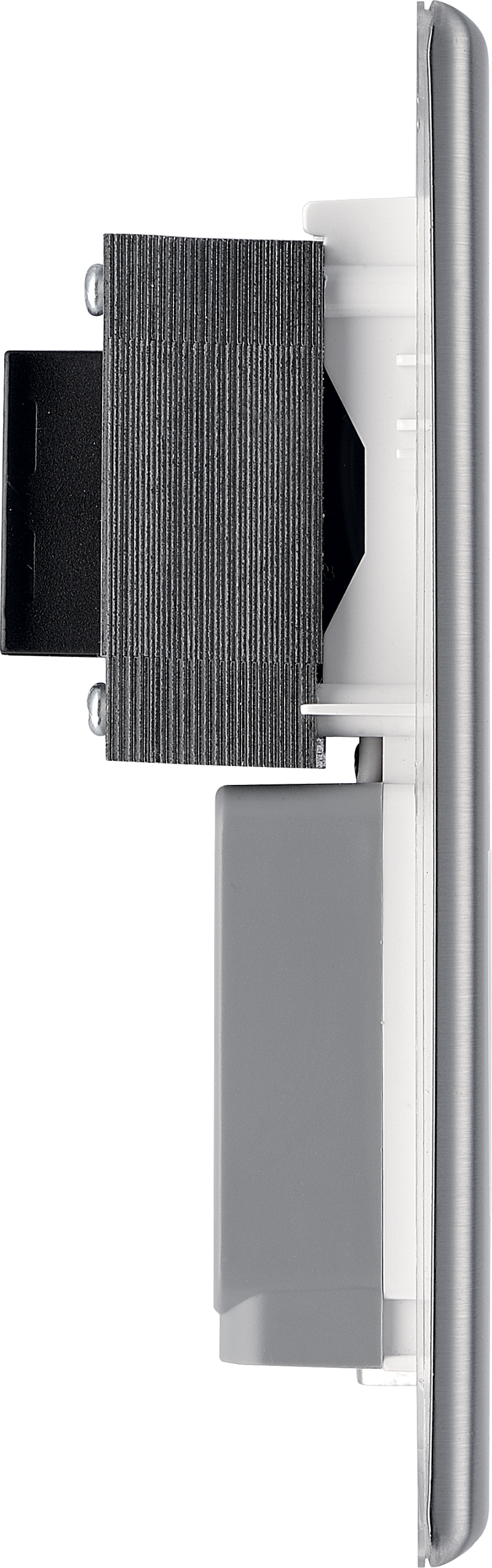 BG Electrical Nexus Metal Brushed Steel - 115/240V dual voltage shaver socket