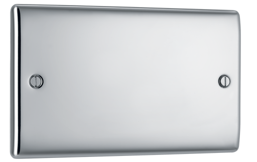 BG Electrical Nexus Metal Polished Chrome - Double, blank plate