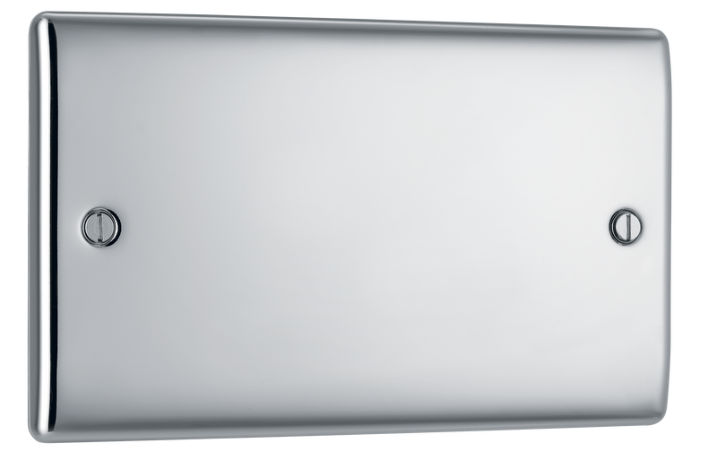 BG Electrical Nexus Metal Polished Chrome - Double, blank plate