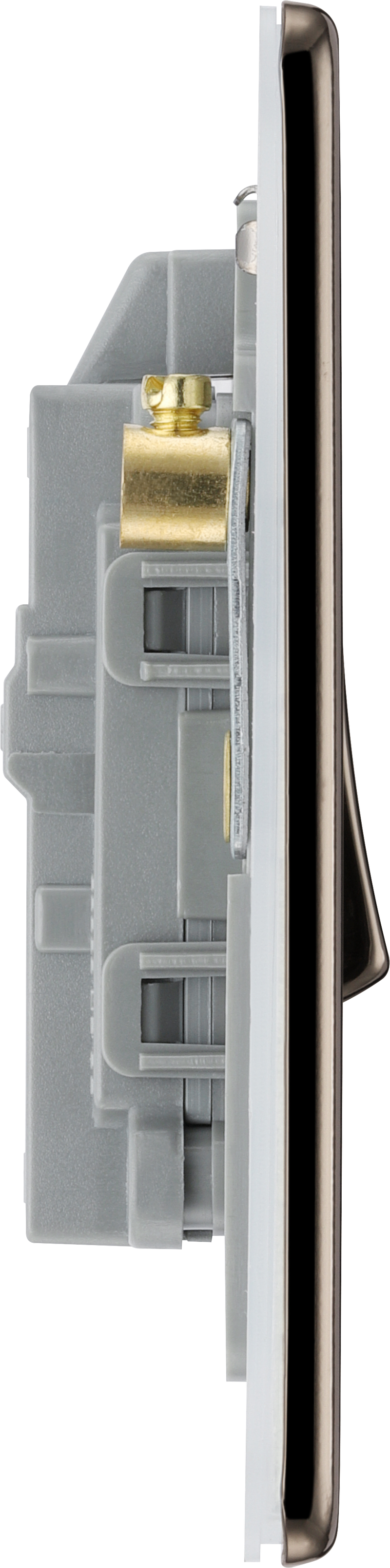 BG Electrical Flatplate Screwless Black Nickel - 20A double pole, with indicator