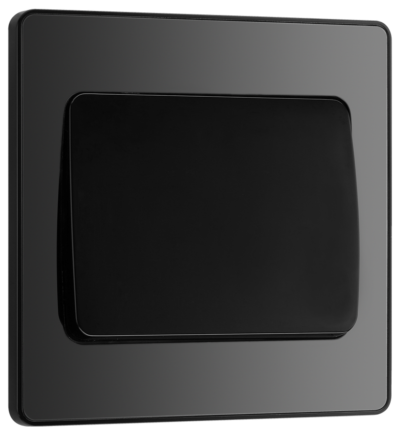 BG Electrical Evolve Black Chrome - Single, 2 way switch, wide rocker