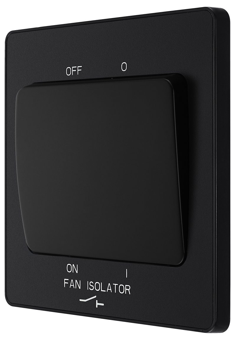 BG Electrical Evolve Matt Black - Triple pole fan isolator