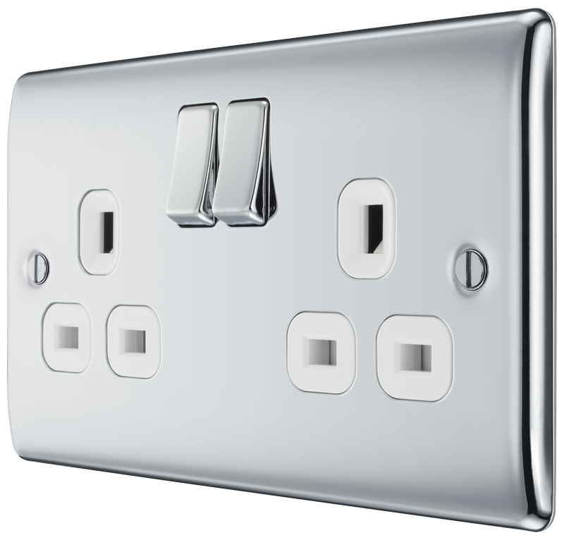 BG Electrical Nexus Metal Polished Chrome - Double, switched, double pole