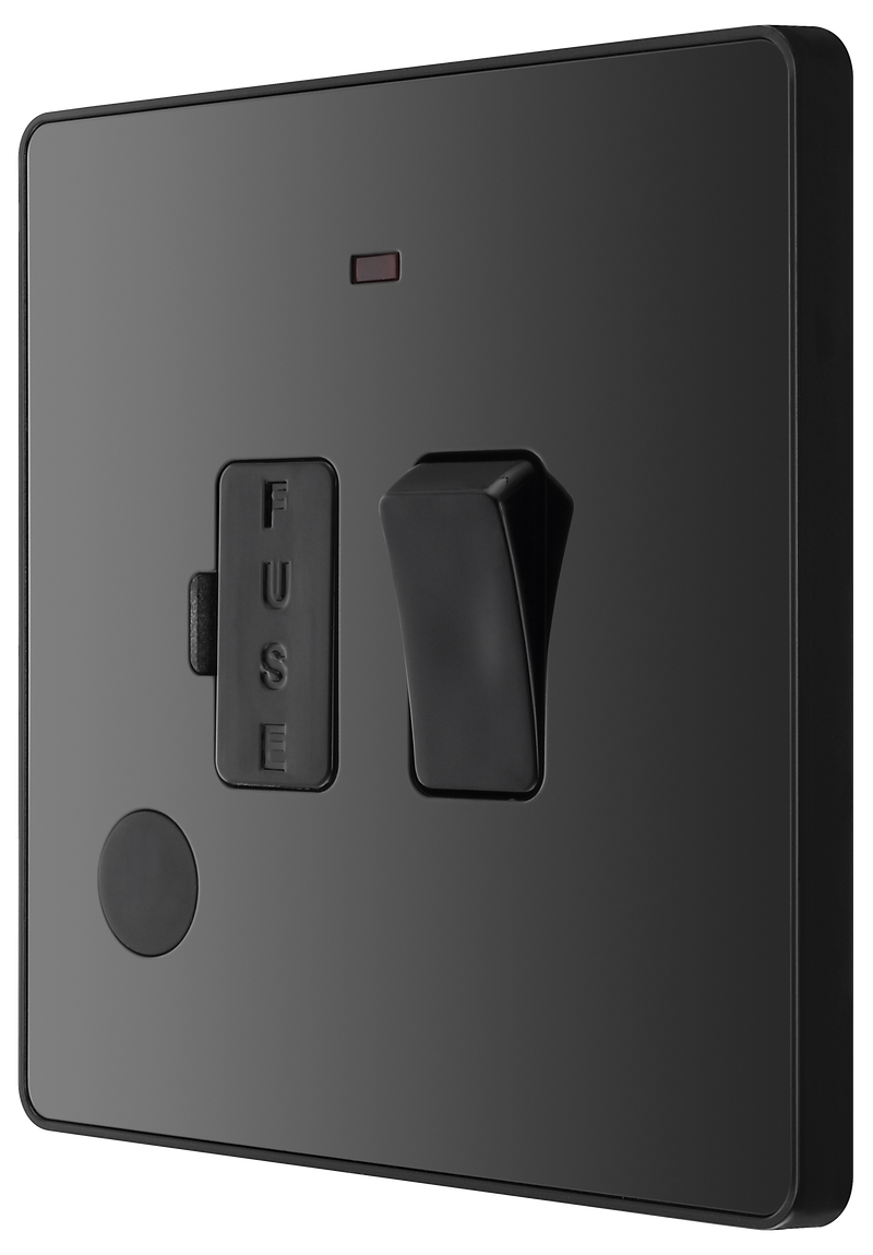 BG Electrical Evolve Black Chrome - Switched and fused with indicator