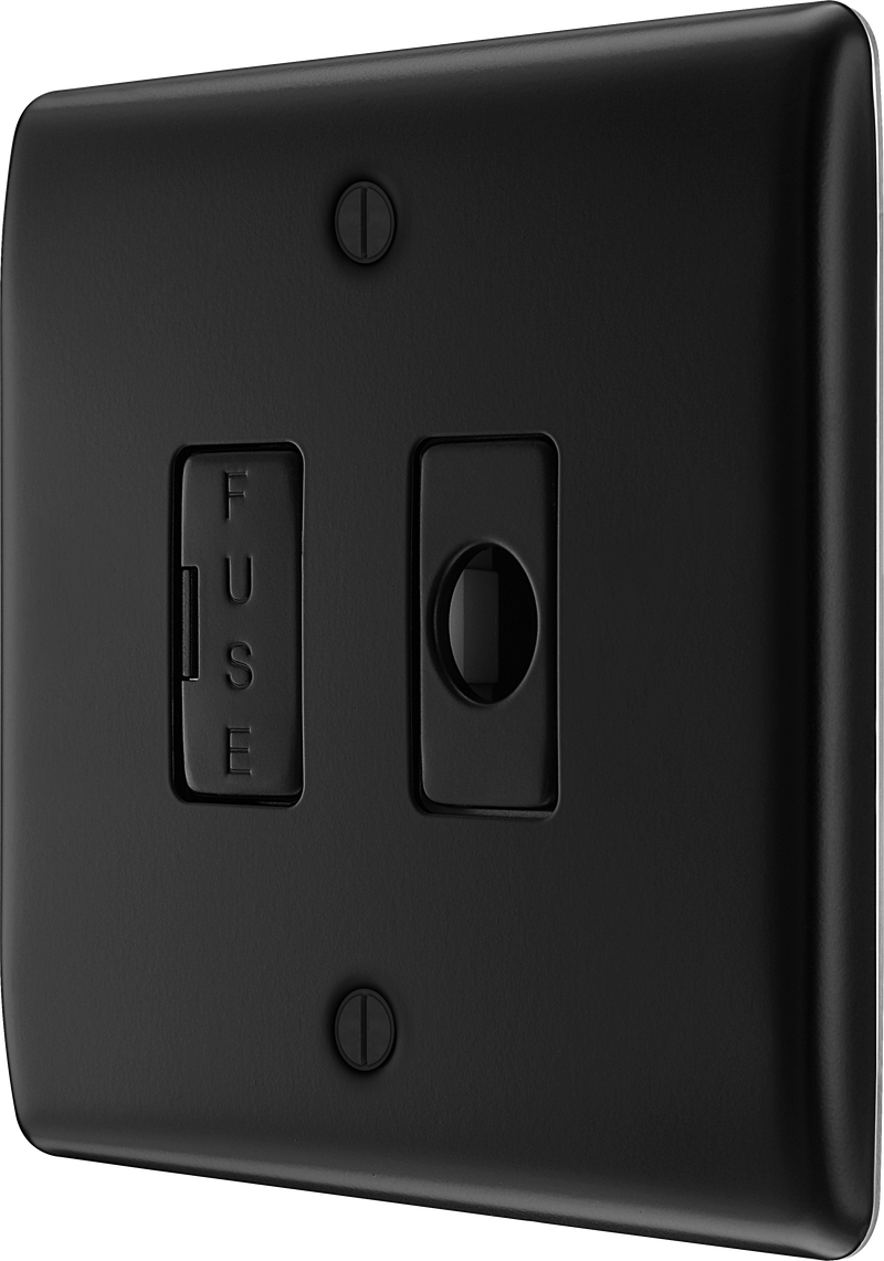 BG Electrical Nexus Metal Matt Black - Unswitched and fused with flex outlet