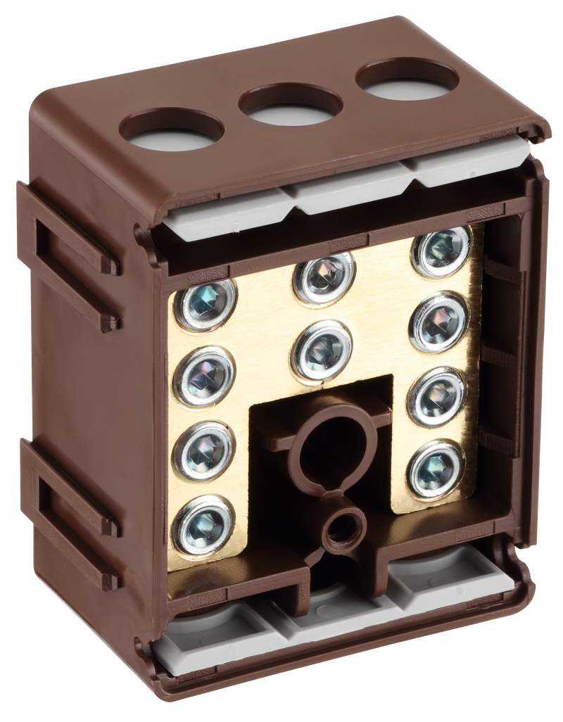 BG Circuit Protection Cp Connectors - 100A 5 Way Connector Block - L1 - Brown