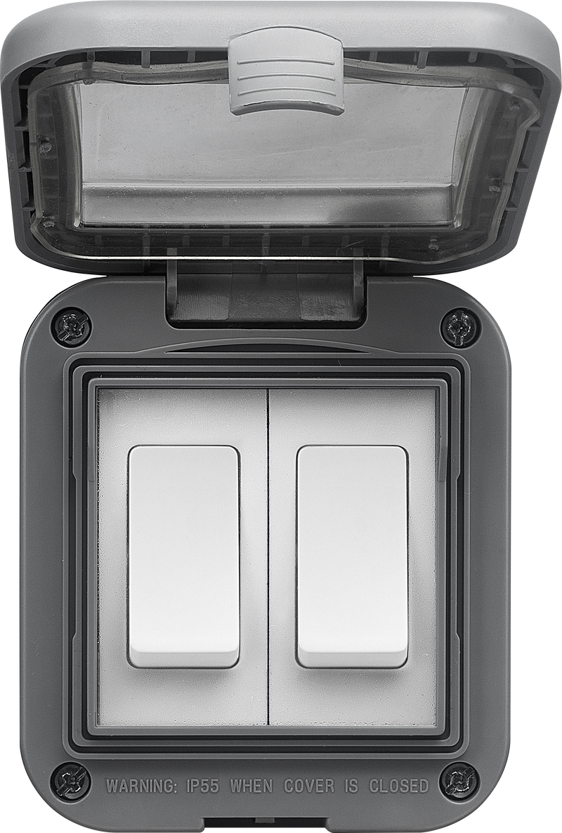 BG Electrical Weatherproof IP55 - Double, 2 way switch, IP55