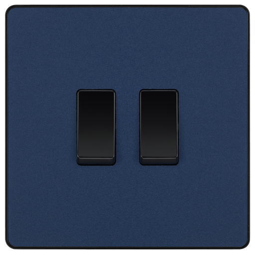 BG Electrical Evolve Matt Blue - Double, 2 way switch