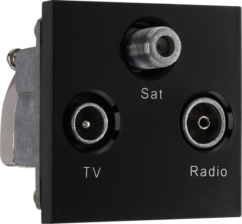 BG Electrical Euro Module - TV radio and satellite - TV IEC male, radio IEC female, satellite female