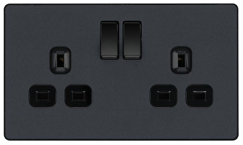 BG Electrical Evolve Matt Grey - Double, switched, single pole