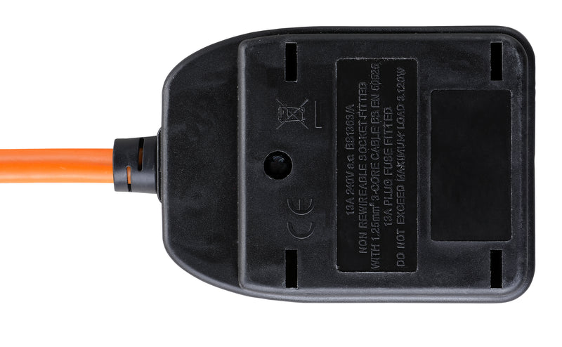 Masterplug Outdoor - 1 Socket, 10m, 13A, Orange