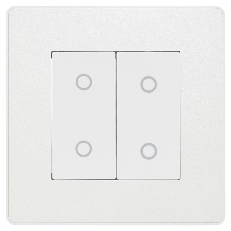 BG Electrical Evolve Pearlescent White - Double, 2 way touch, 200W, master