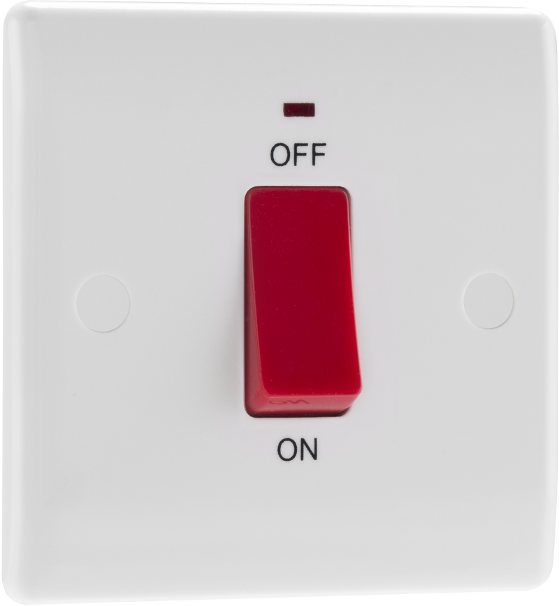 BG Electrical 800 Series - 45A, double pole, single plate, with indicator