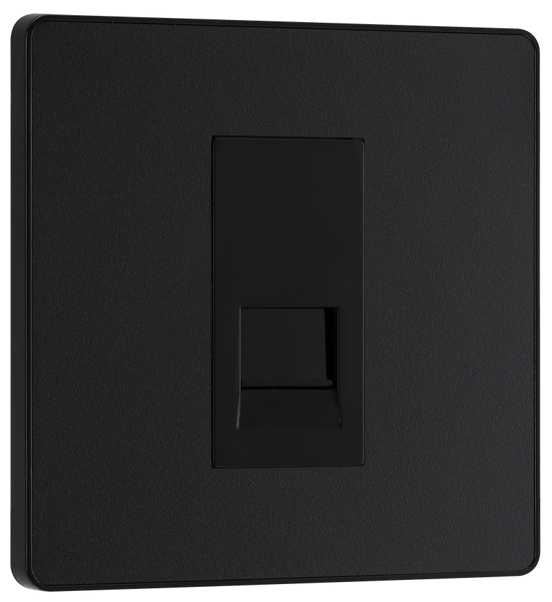 BG Electrical Evolve Matt Black - Single, telephone socket, master